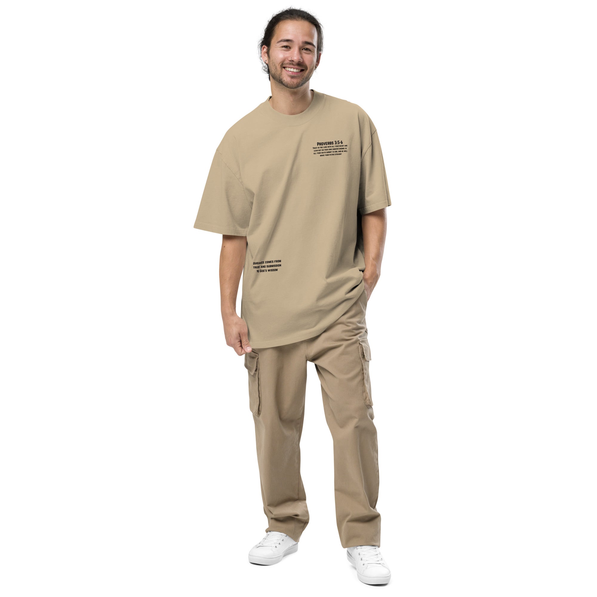 Proverbs 3:5-6 Oversized faded t-shirt